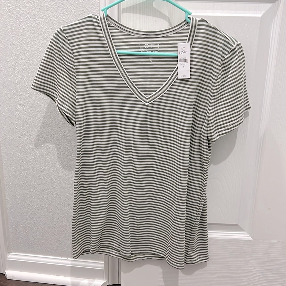 LOFT Stripped V-Neck Tee
